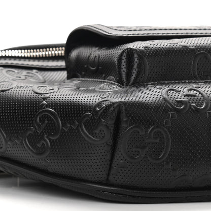 Gucci Calfskin GG Tennis Embossed Pocket Belt Bag Black 10 of 11
