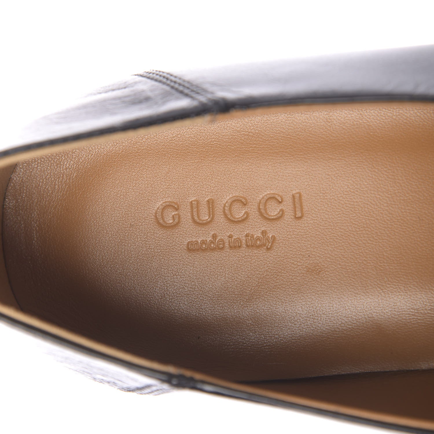 Gucci Goatskin Womens Horsebit Mid-Heel Loafers 39 Black 6 of 8