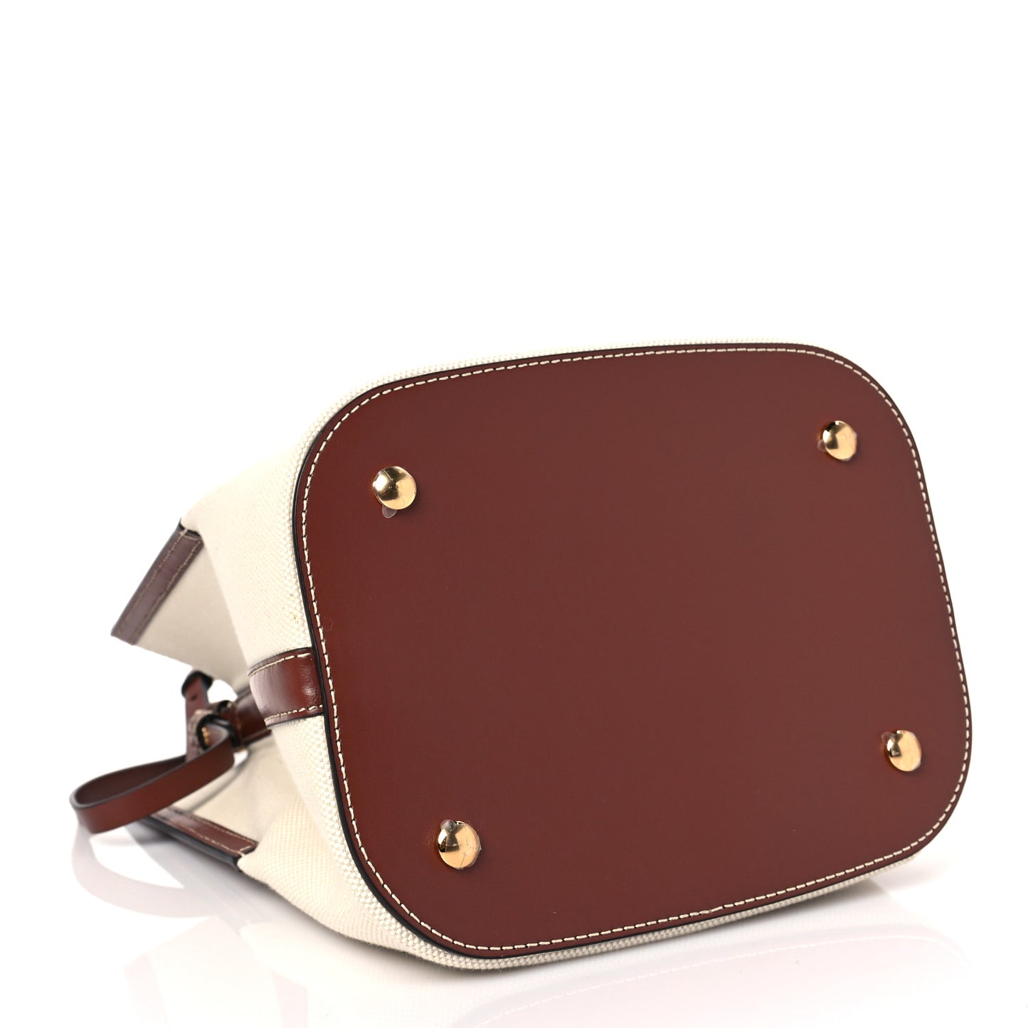 Canvas Cotton Small Peggy Bucket Bag Natural Gold