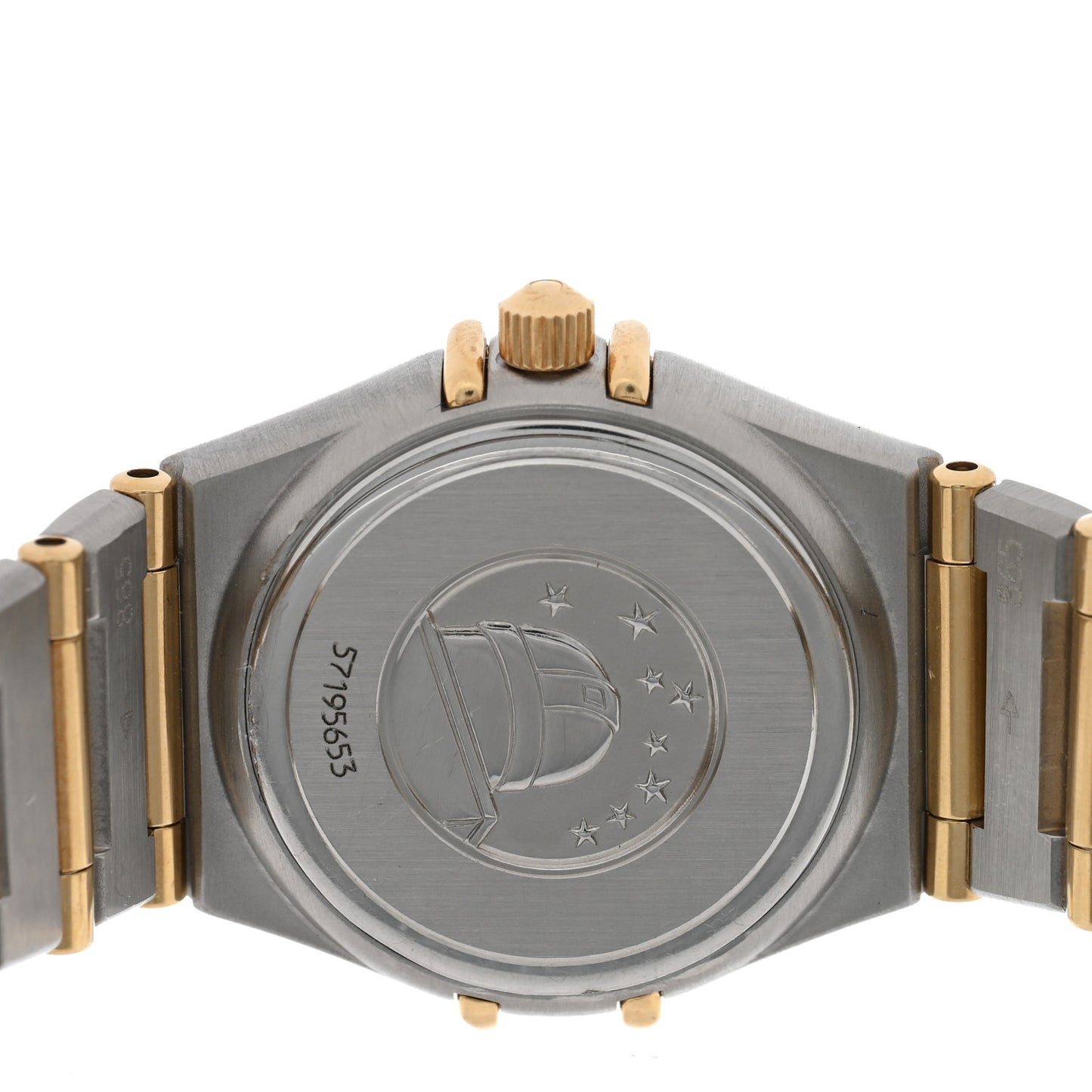 Stainless Steel 18K Yellow Gold Diamond Bezel Mother of Pearl 22mm Constellation Quartz Watch 1267.70.00
