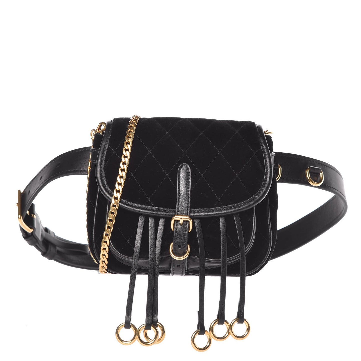 Velluto Impuntu Corsaire Belt Bag Black
