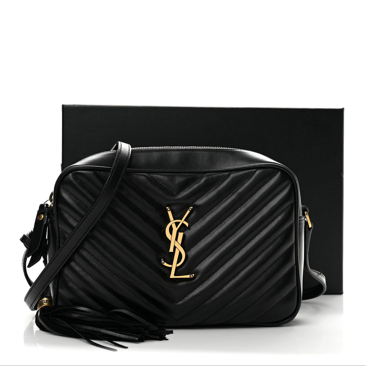 Saint Laurent Calfskin Matelasse Monogram Lou Camera Bag Black 13 of 13
