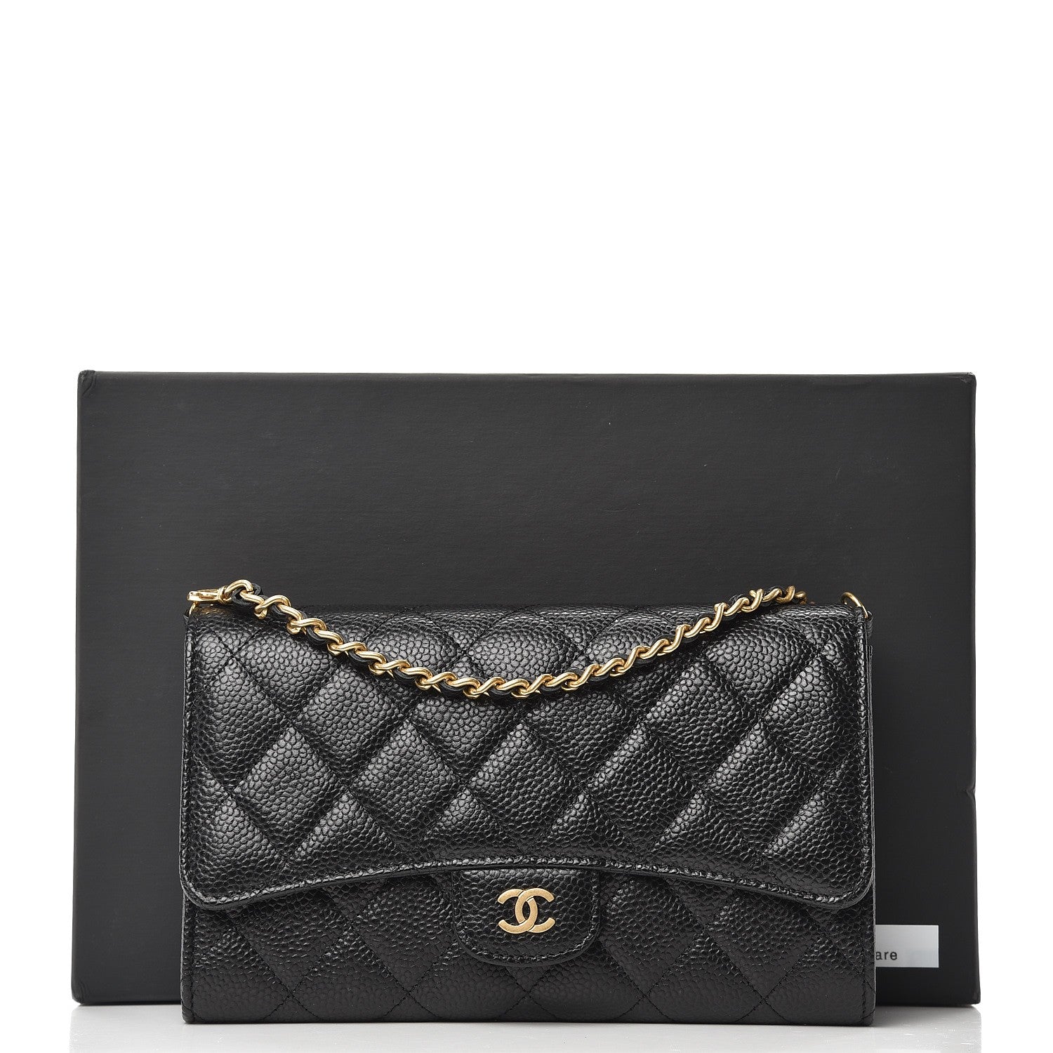 Chanel Caviar Quilted Wallet With Chain Black 9 of 9