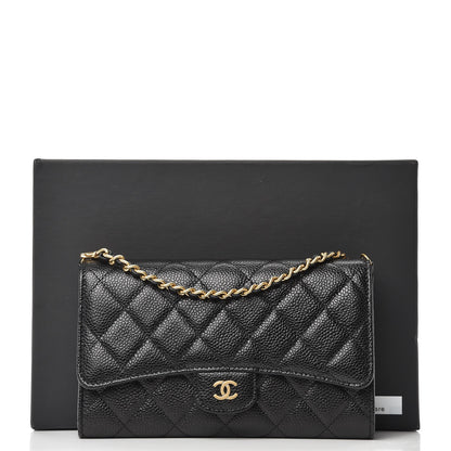 Chanel Caviar Quilted Wallet With Chain Black 9 of 9