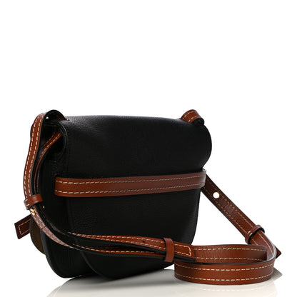 Loewe Grained Calfskin Small Gate Crossbody Bag Pecan Black 3 of 10