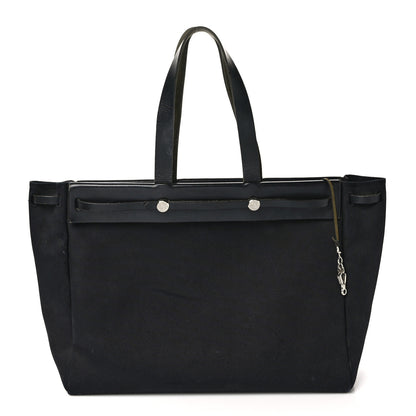 Hermes Toile Vache Hunter Herbag Cabas MM Black 3 of 10