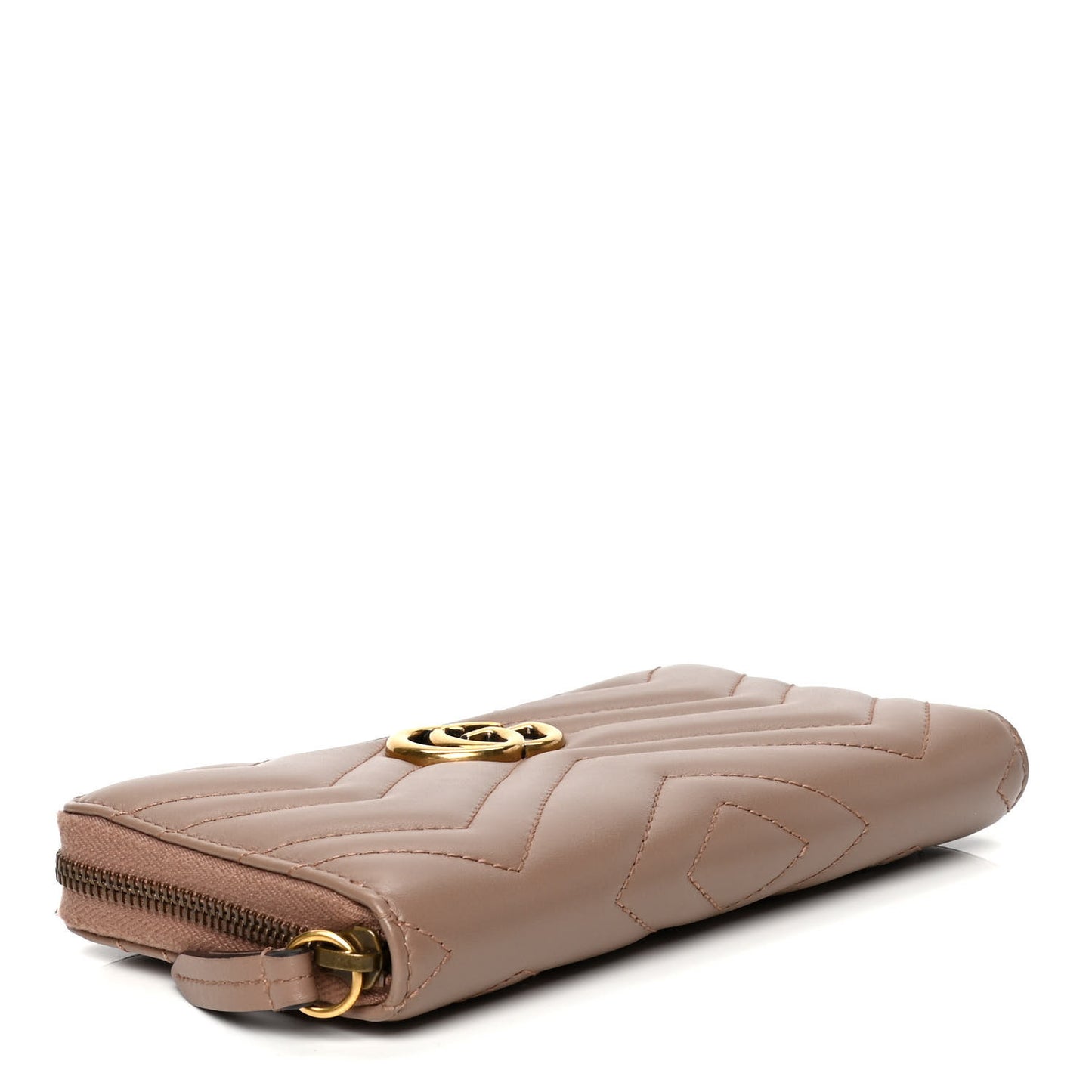 Calfskin Matelasse GG Marmont Zip Around Wallet Porcelain Rose