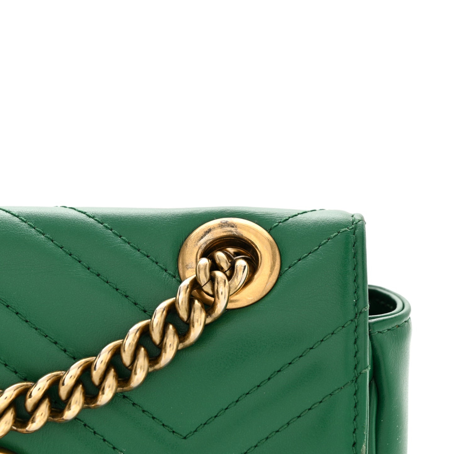 Calfskin Matelasse Mini GG Marmont Shoulder Bag Emerald Green
