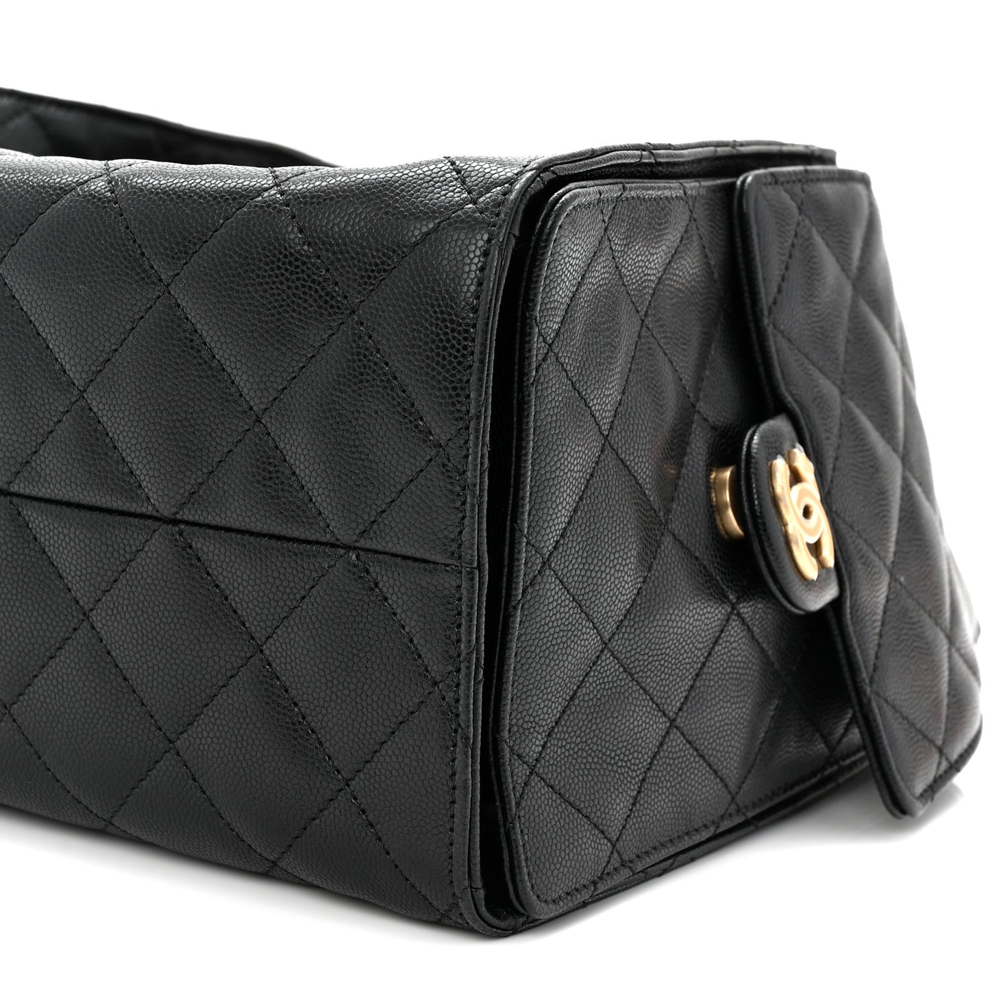 Caviar Quilted Medium Chanel 25 Handbag Black