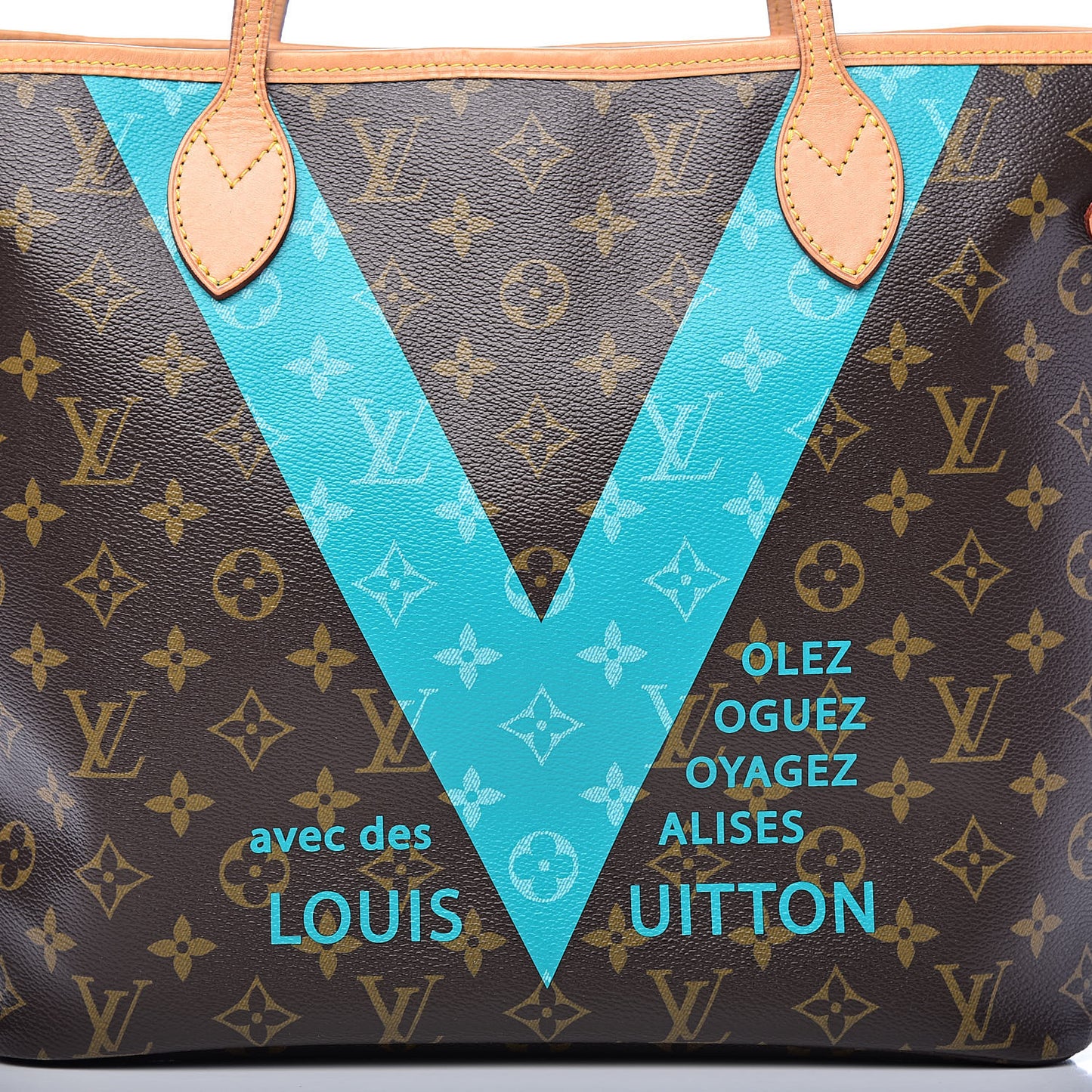 Monogram V Neverfull MM Turquoise