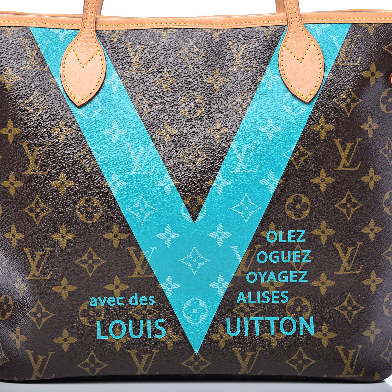 Louis Vuitton Monogram V Neverfull MM Turquoise 10 of 10