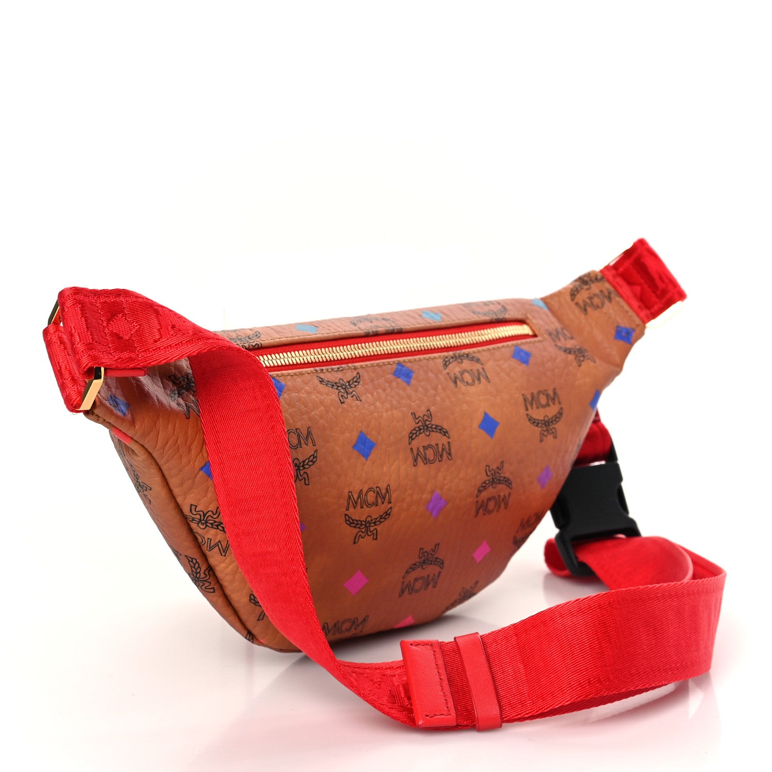 MCM Skyoptic Visetos Small Fursten Belt Bag Diamond Cognac 2 of 7