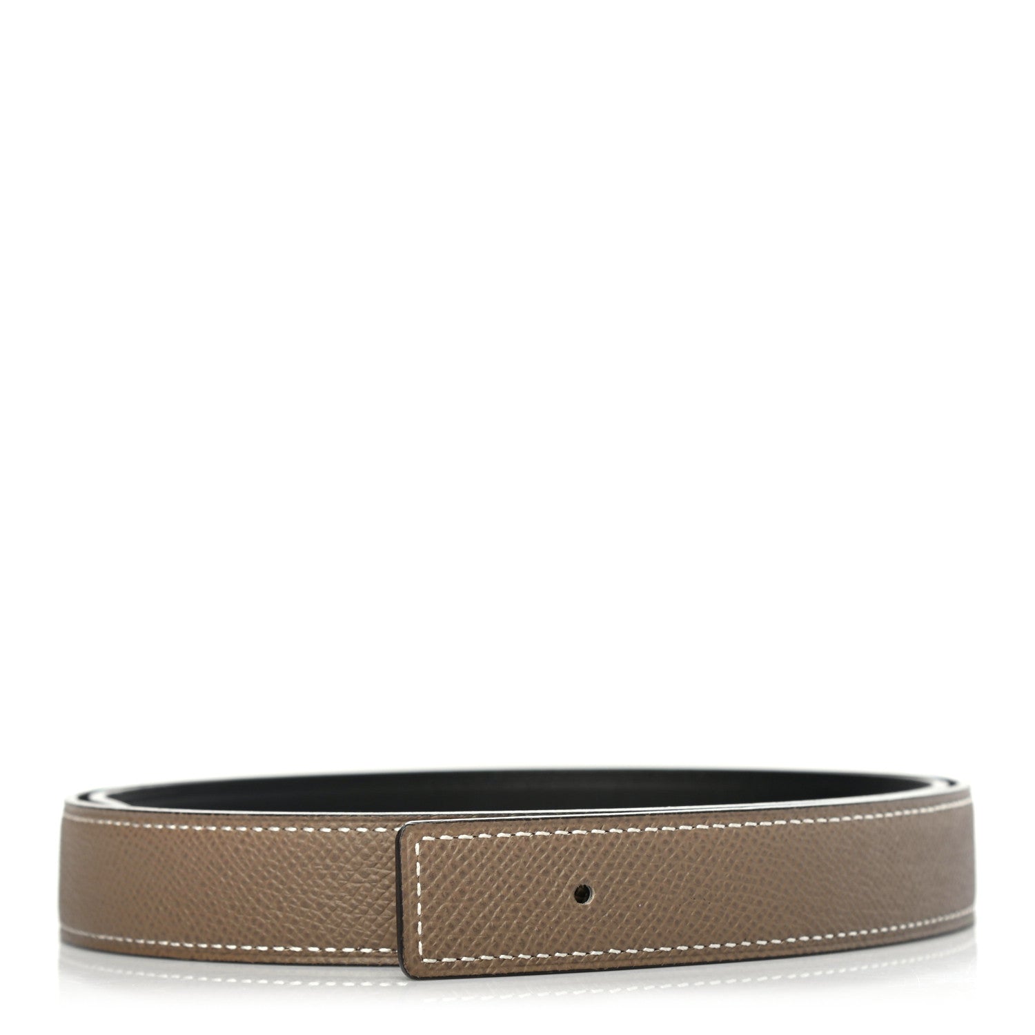 Hermes Swift Epsom 24mm Belt Strap 80 Black Etoupe 1 of 5