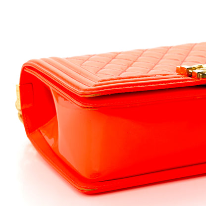 Chanel Patent Quilted Medium Boy Flap Orange 8 of 10