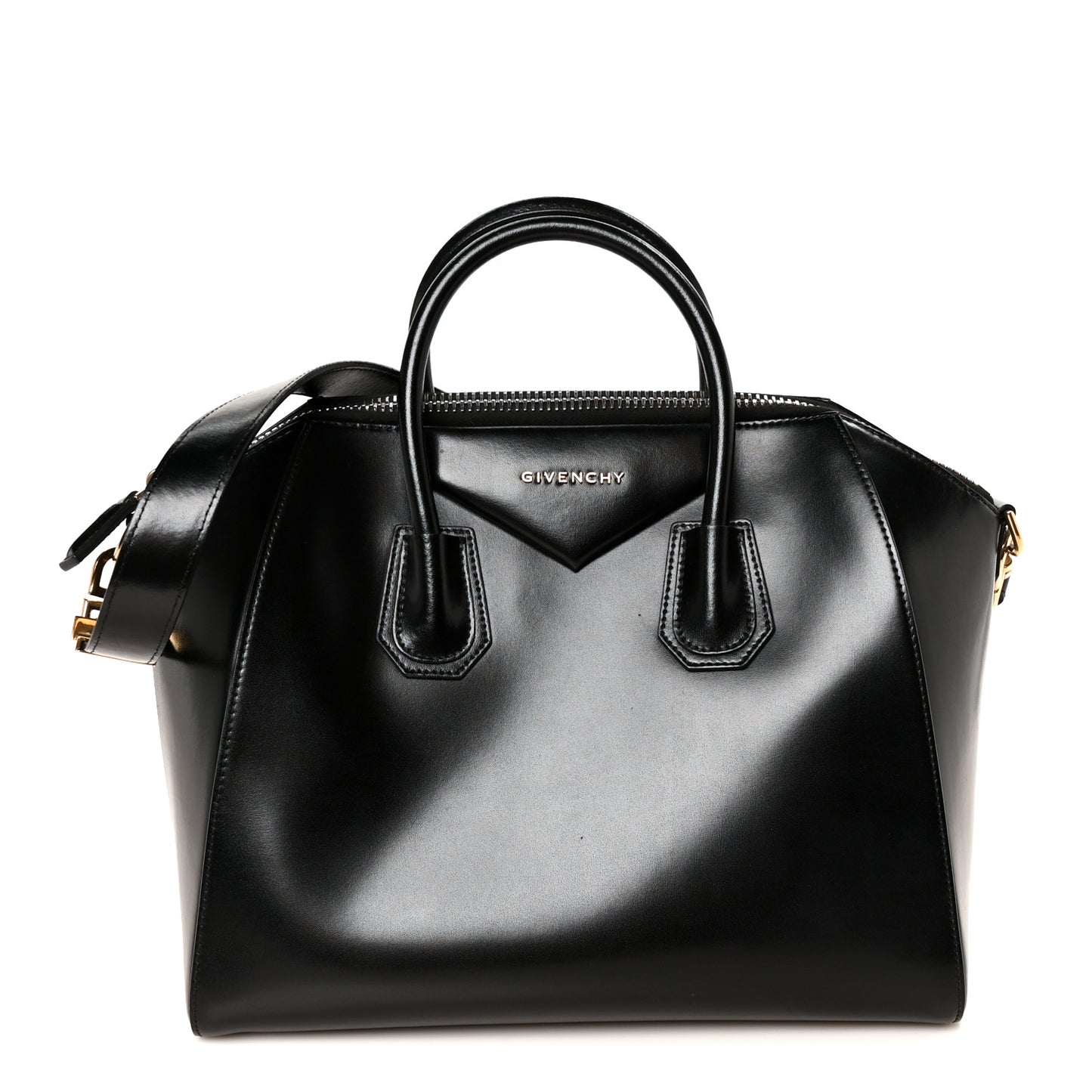Shiny Lord Calfskin Medium Antigona Black