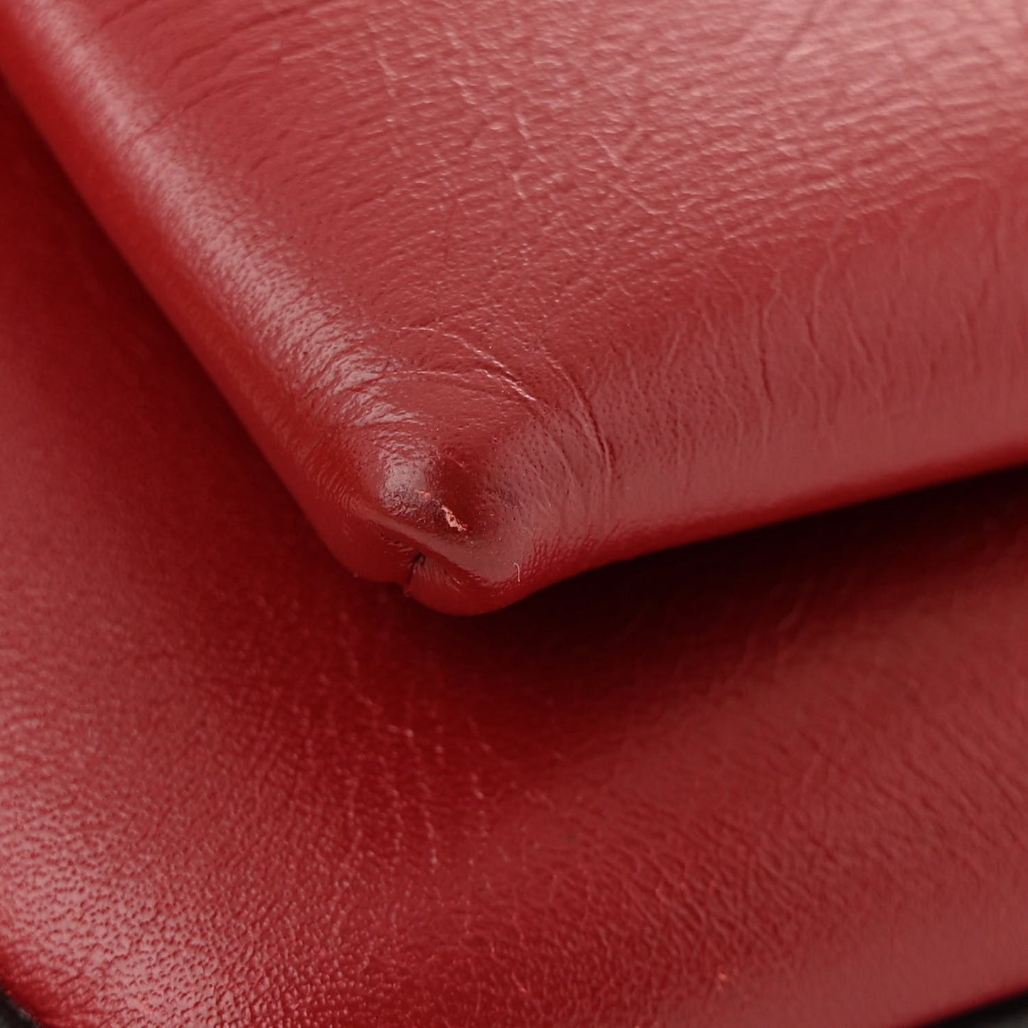 Vitello Palmellato Lux Bi-Color Small Arli Flap Shoulder Bag New Cherry Red Black