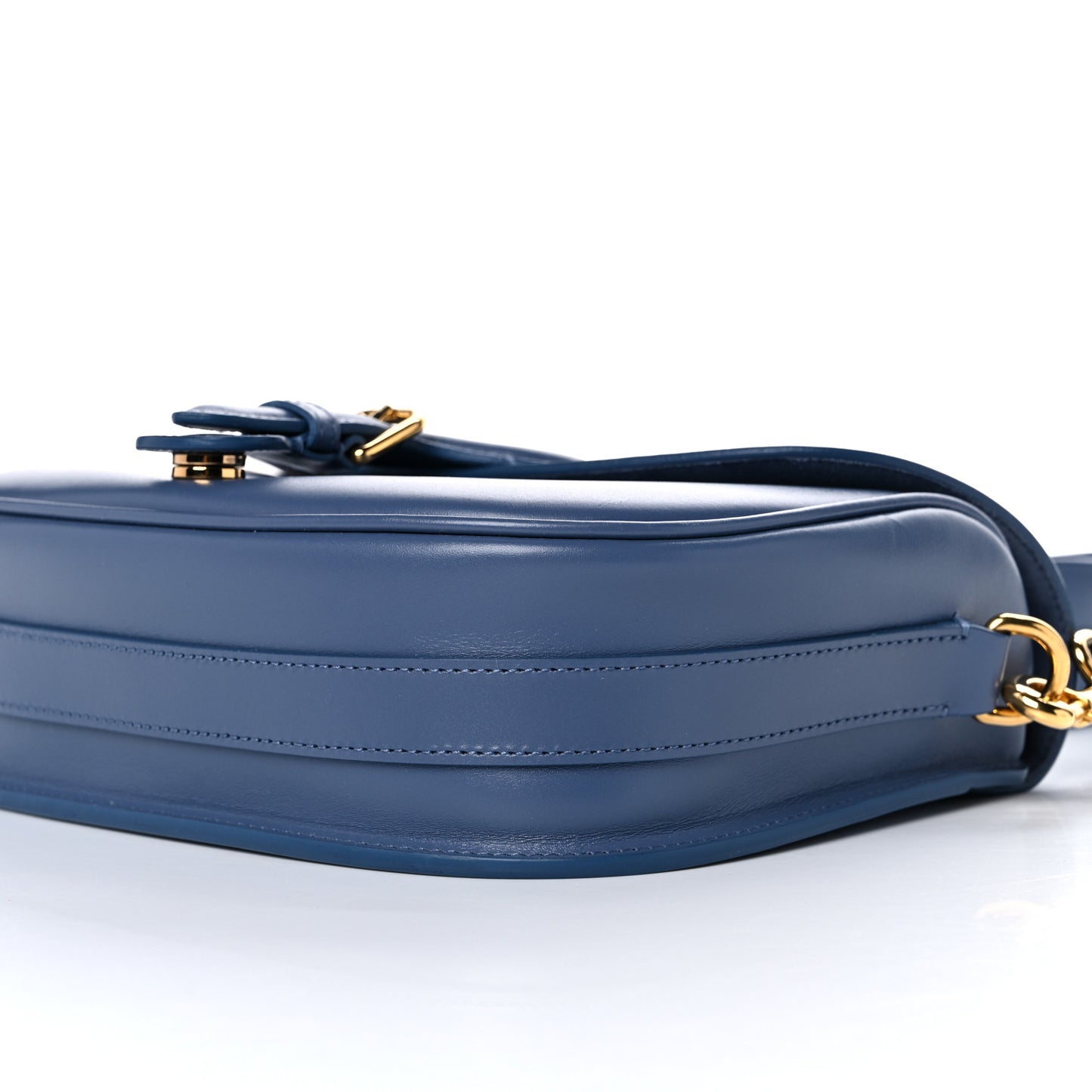 Box Calfskin Medium Bobby Flap Denim Blue