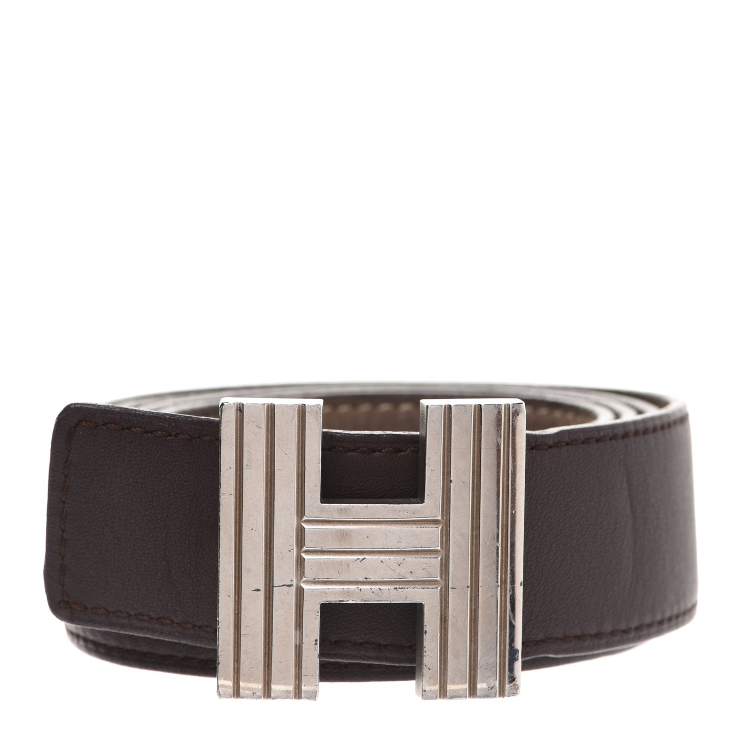 Taurillon Clemence 32mm Cadena H Belt 90 Chocolate