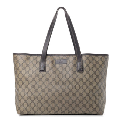 Gucci GG Supreme Monogram Medium Zippered Shopping Tote Dark Brown 1 of 8