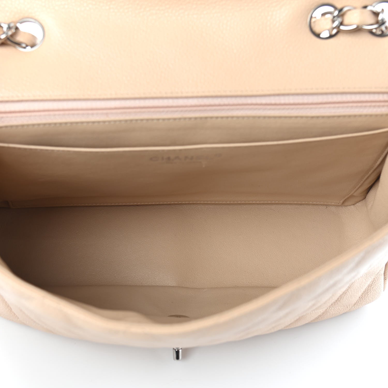 Chanel Caviar Quilted Jumbo Single Flap Beige Clair 5 of 9