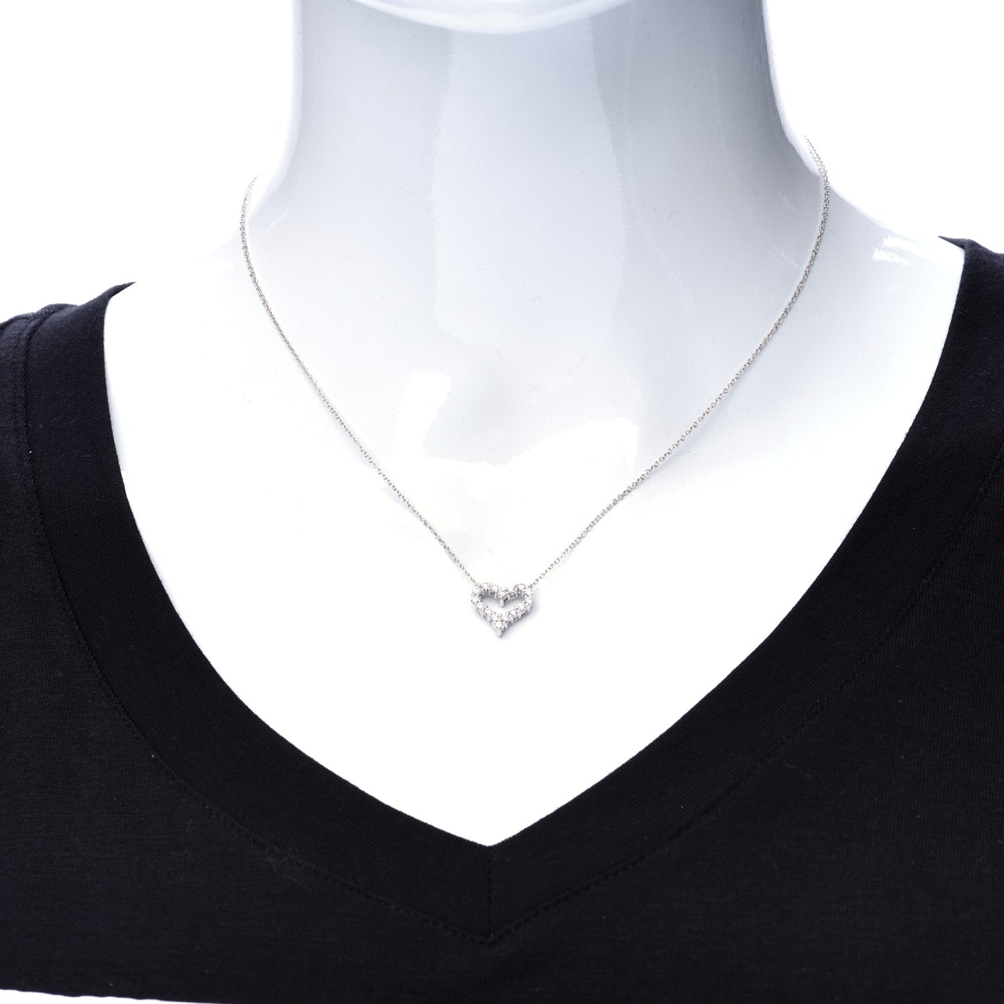 Platinum Diamond Mini Heart Pendant Necklace