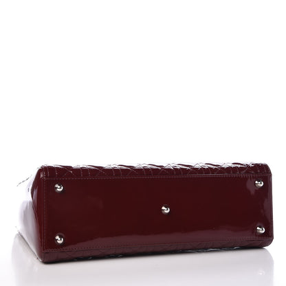 Christian Dior Patent Cannage Large Lady Dior Red 6 of 9