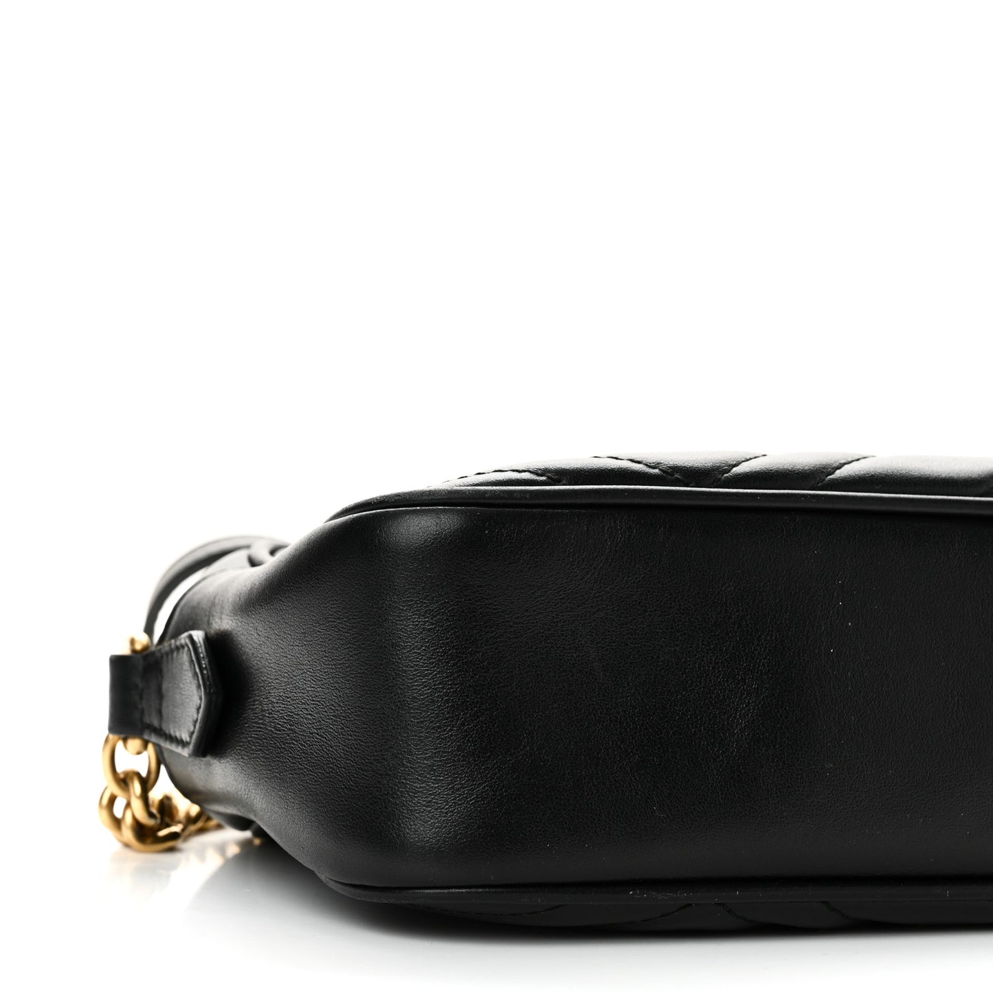 Calfskin Matelasse Small GG Marmont Chain Shoulder Bag Black