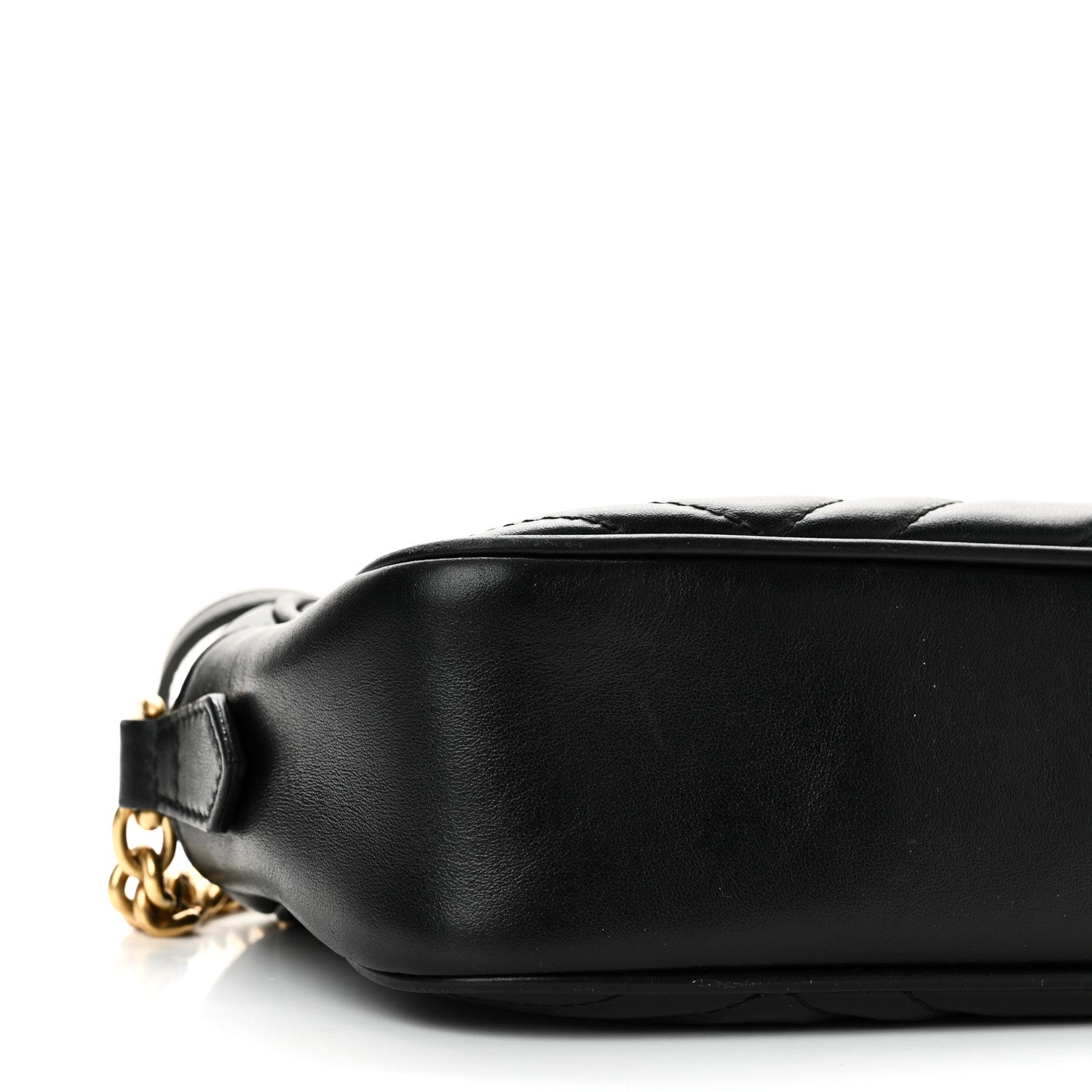 Gucci Calfskin Matelasse Small GG Marmont Chain Shoulder Bag Black 9 of 11