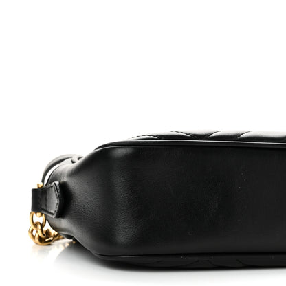 Gucci Calfskin Matelasse Small GG Marmont Chain Shoulder Bag Black 9 of 11