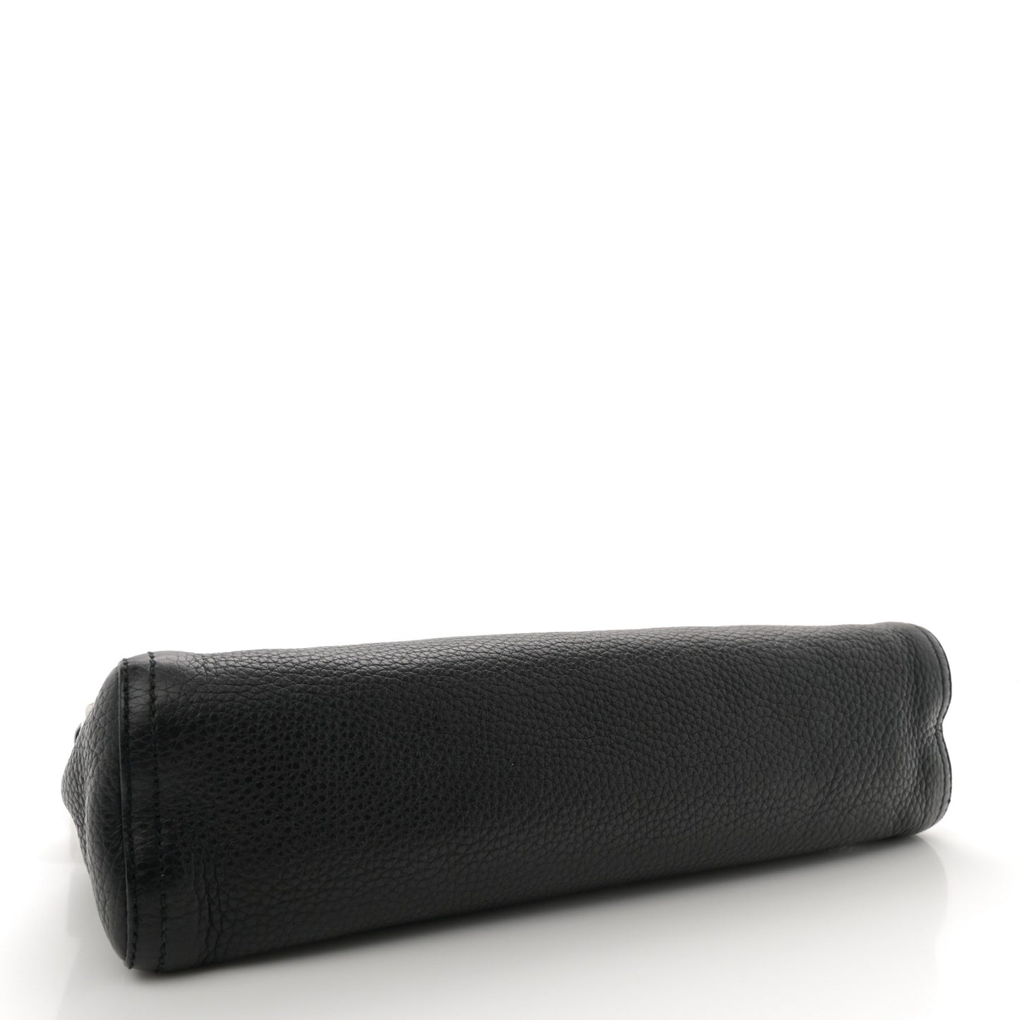 Vitello Daino Swing Flap Shoulder Bag Black