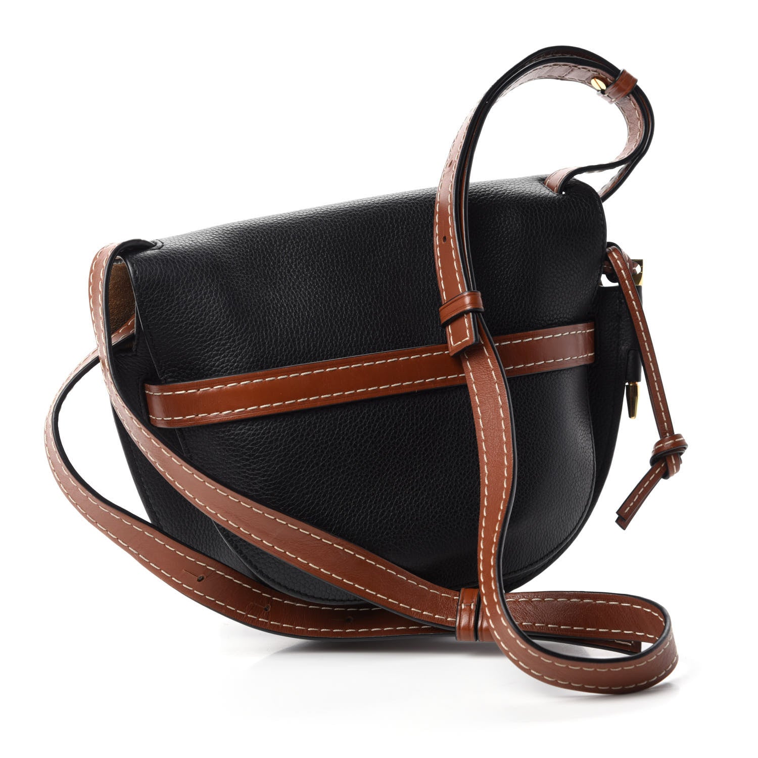 Loewe Grained Calfskin Small Gate Crossbody Bag Pecan Black 3 of 13