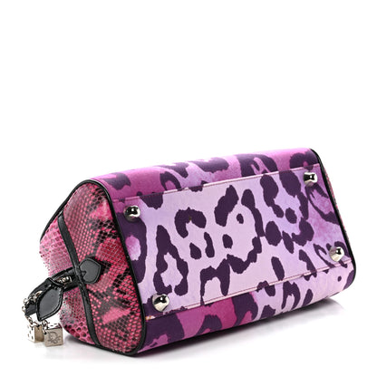Christian Dior Snakeskin Leopard Gambler Dice Bowler Pink 4 of 13