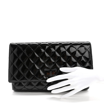 Chanel Patent Calfskin Quilted Reissue 2.55 Clutch So Black 2 of 8