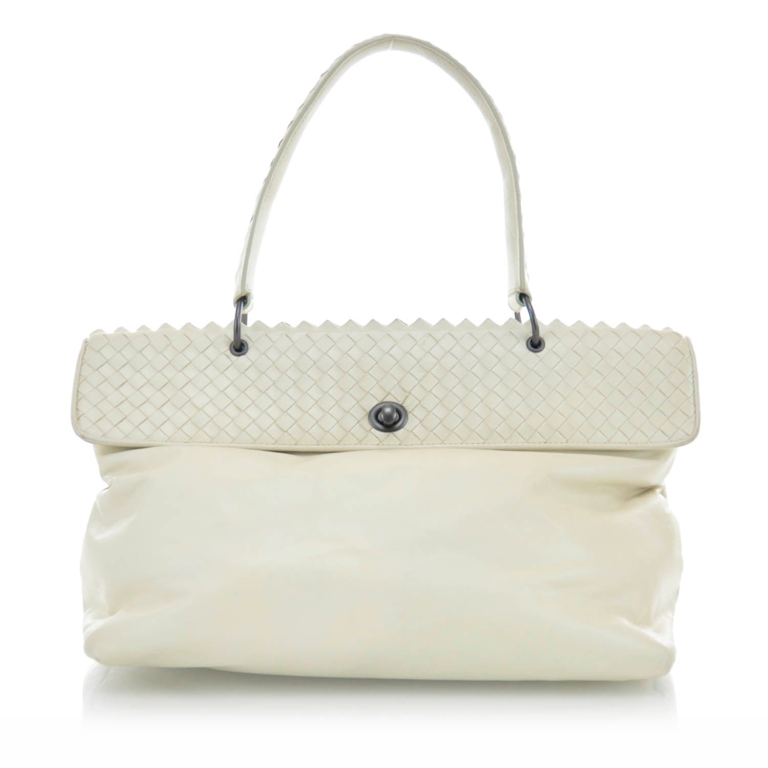 Bottega Veneta Leather Plume Intrecciato Tote 1 of 9