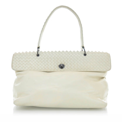 Bottega Veneta Leather Plume Intrecciato Tote 1 of 9