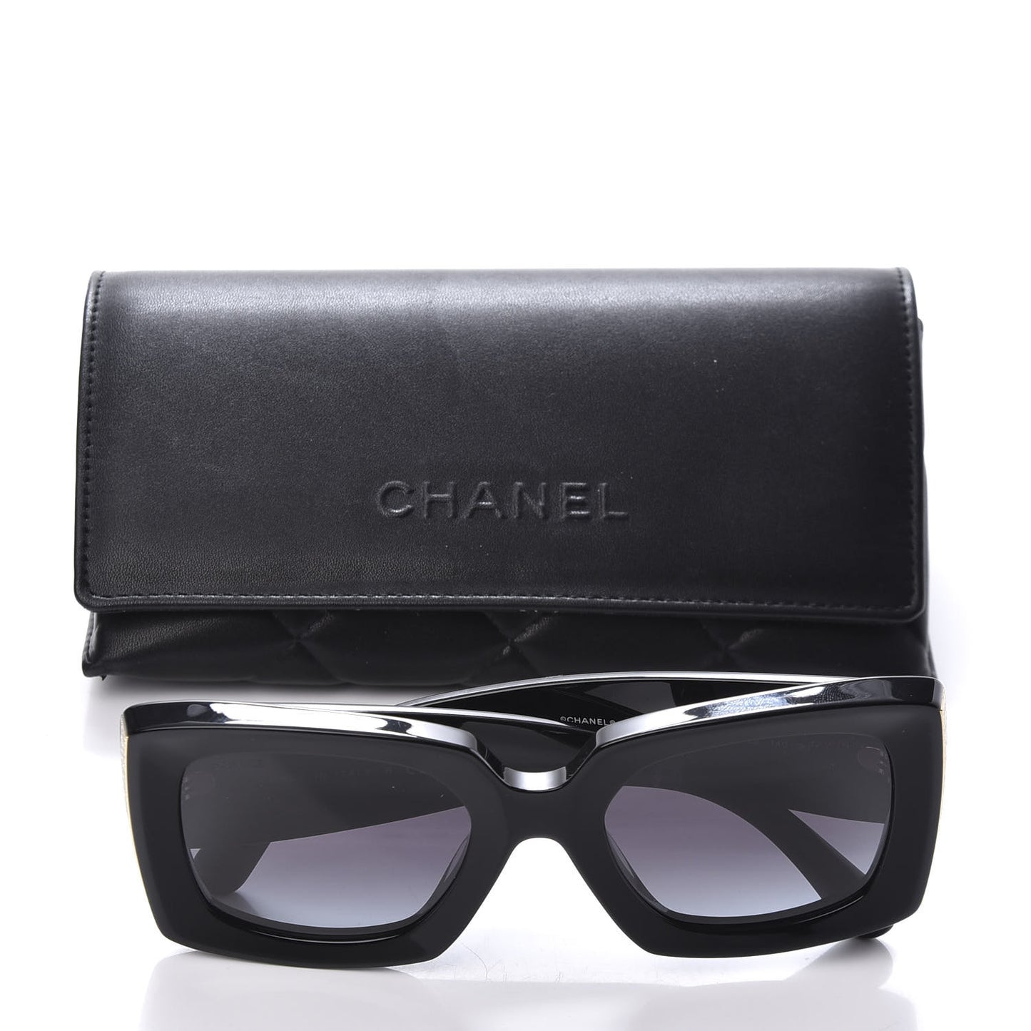 Acetate Rectangle Sunglasses 5435 Black
