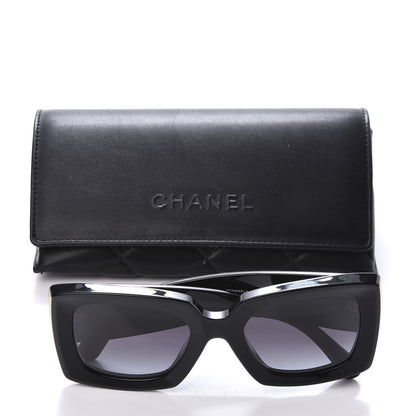 Chanel Acetate Rectangle Sunglasses 5435 Black 8 of 8
