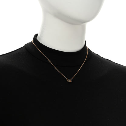 Hermes Lacquered Rose Gold Mini Pop H Pendant Necklace Black 2 of 7