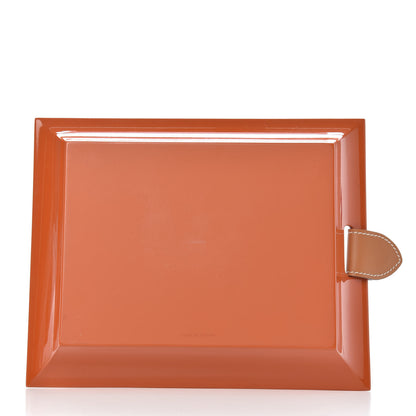 Hermes Lacquered Wood Chamonix Chakor PM Change Tray Orange 3 of 6
