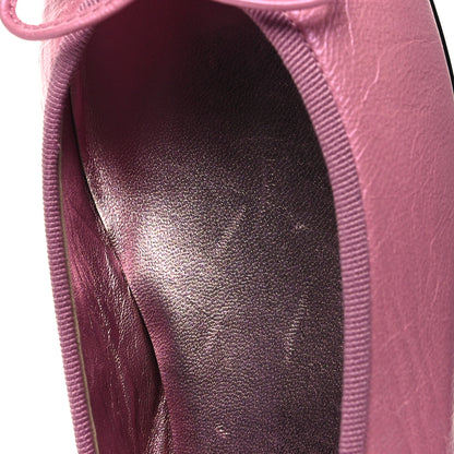 Chanel Laminated Crumpled Lambskin Cap Toe CC Ballerina Flats 39.5 Pink Black 9 of 10