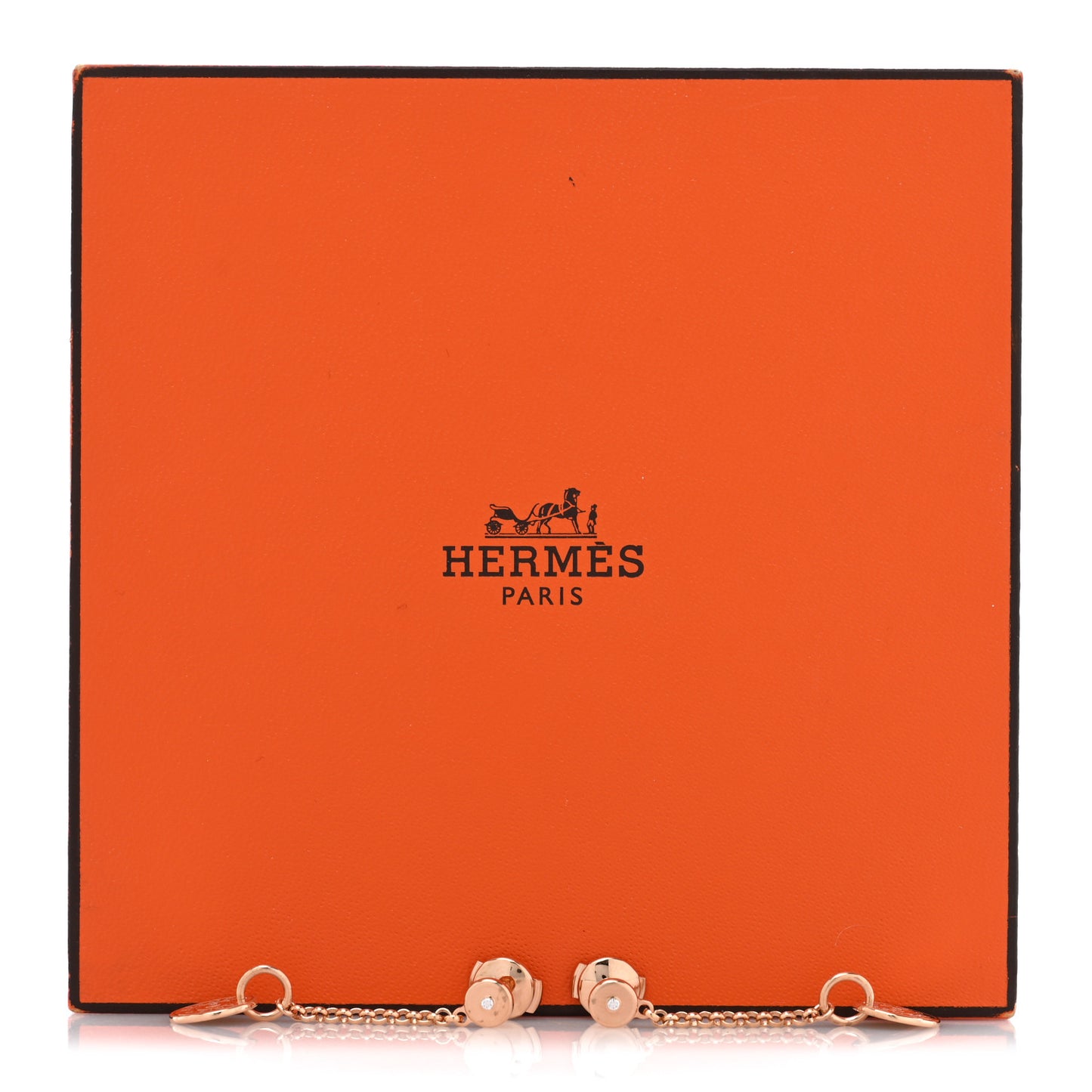 18K Rose Gold Diamond Gambade Clou de Selle Earrings