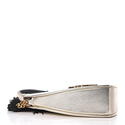 Saint Laurent Metallic Calfskin Heart Monogram Crossbody Silver 4 of 9