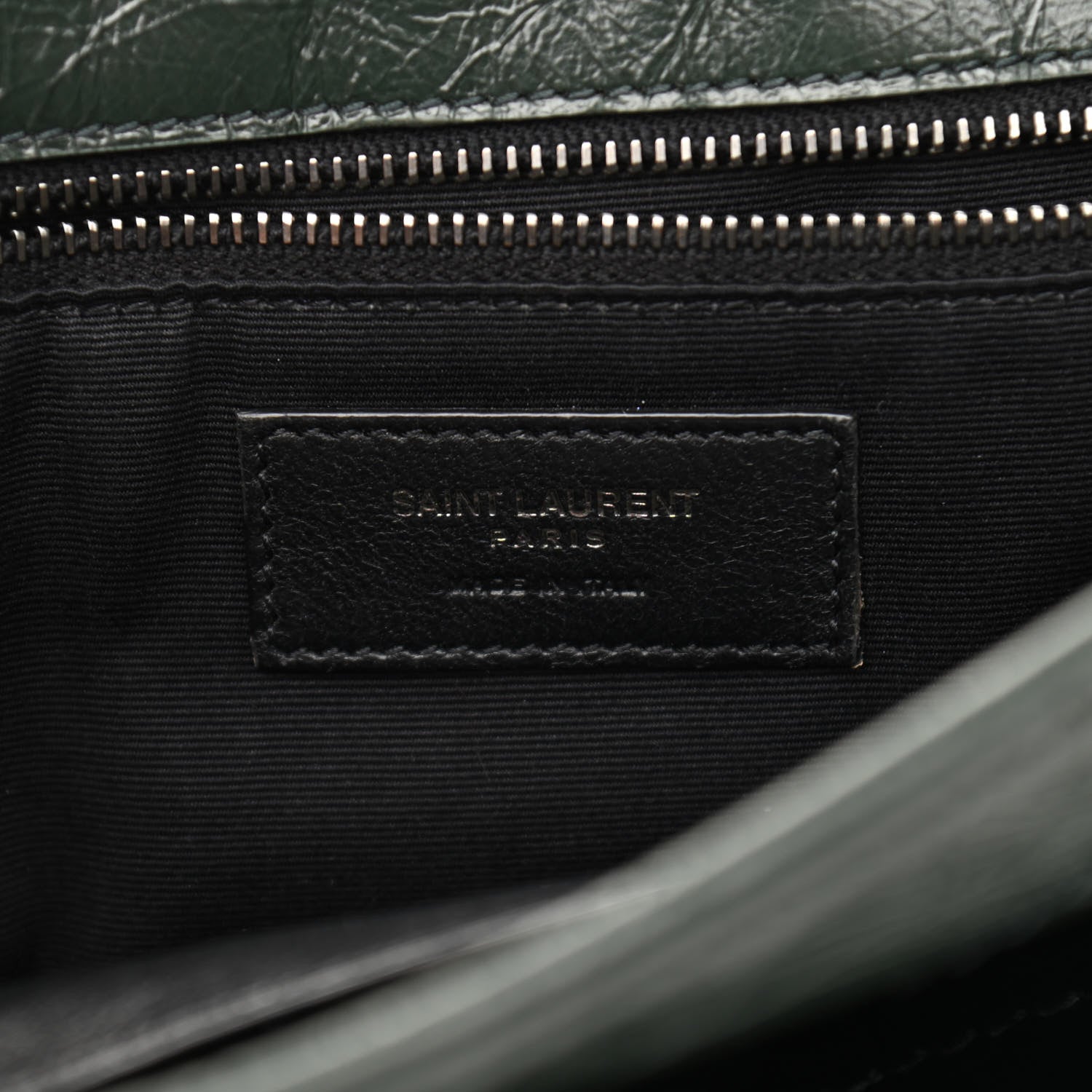 Saint Laurent Crinkled Calfskin Matelasse Monogram Medium Niki Chain Satchel Military Olive 6 of 11