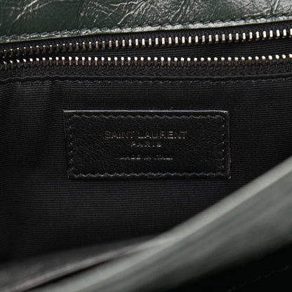 Saint Laurent Crinkled Calfskin Matelasse Monogram Medium Niki Chain Satchel Military Olive 6 of 11