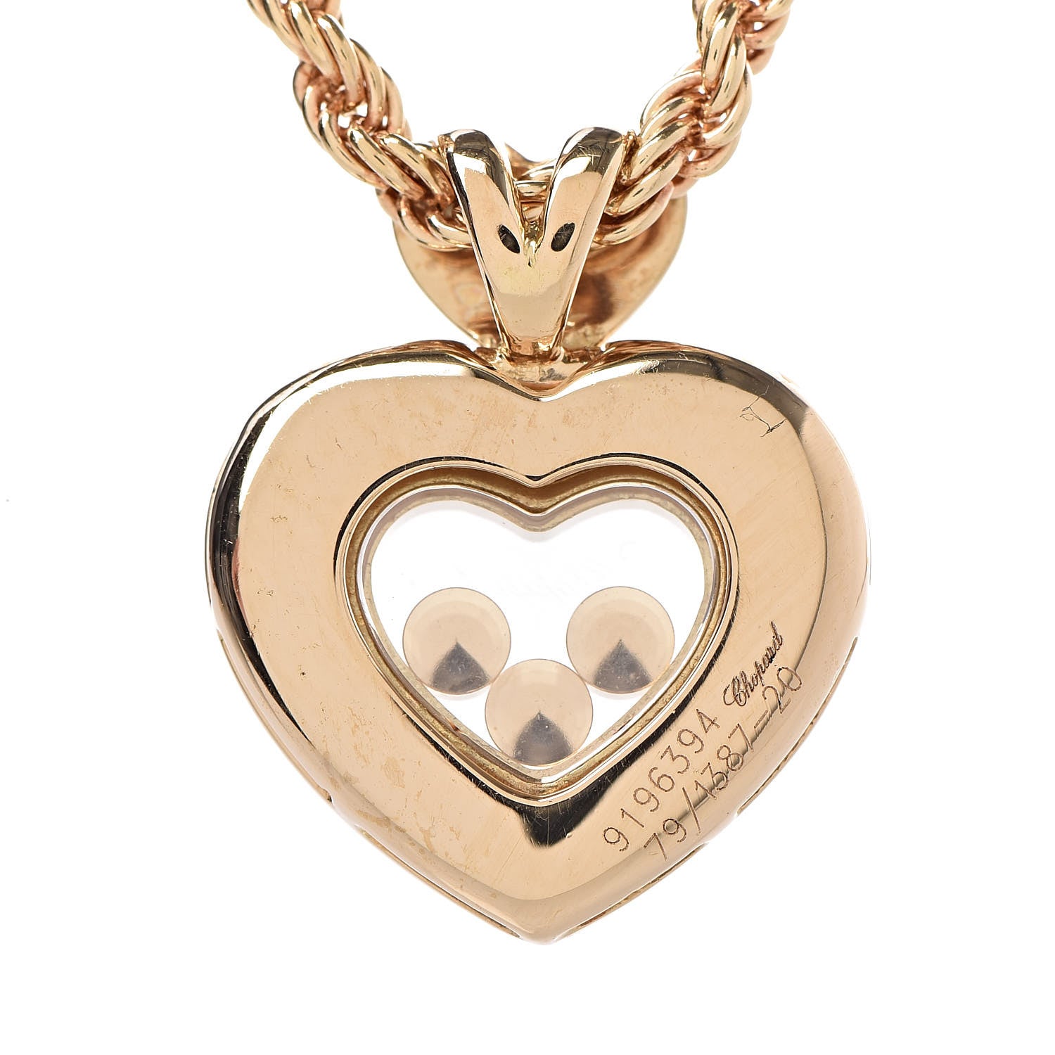 Chopard 18K Yellow Gold Happy Diamonds Icons Heart Pendant Necklace 5 of 8