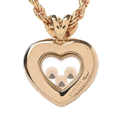 Chopard 18K Yellow Gold Happy Diamonds Icons Heart Pendant Necklace 5 of 8