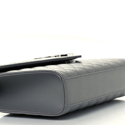 Saint Laurent Grain De Poudre Textured Mixed Matelasse Medium Triquilt Monogram Satchel New Stone 11 of 11