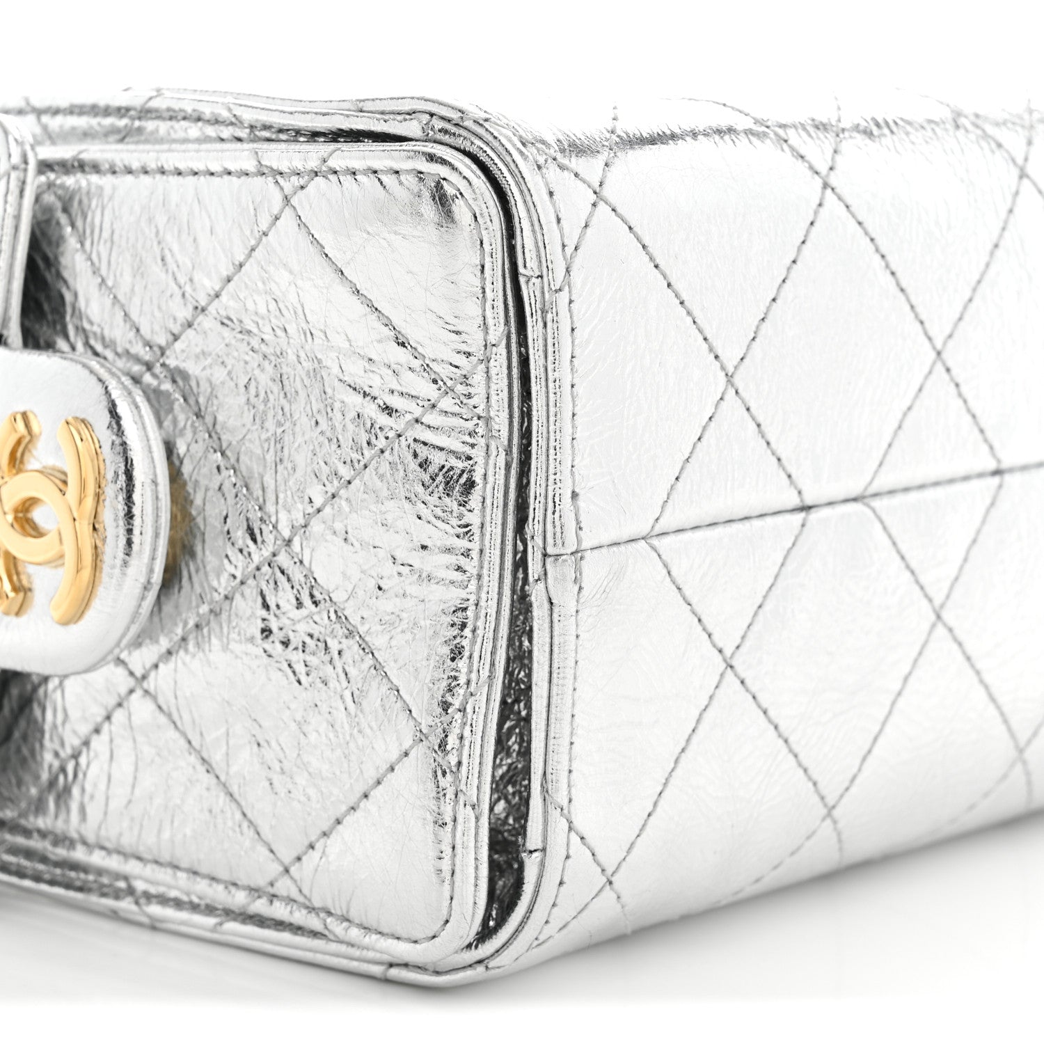 Chanel Metallic Aged Calfskin Quilted Mini Chanel 25 Handbag Silver 9 of 11