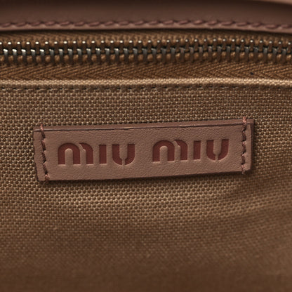 Miu Miu Madras Soft Calfskin Top Handle Satchel Cammeo 6 of 11