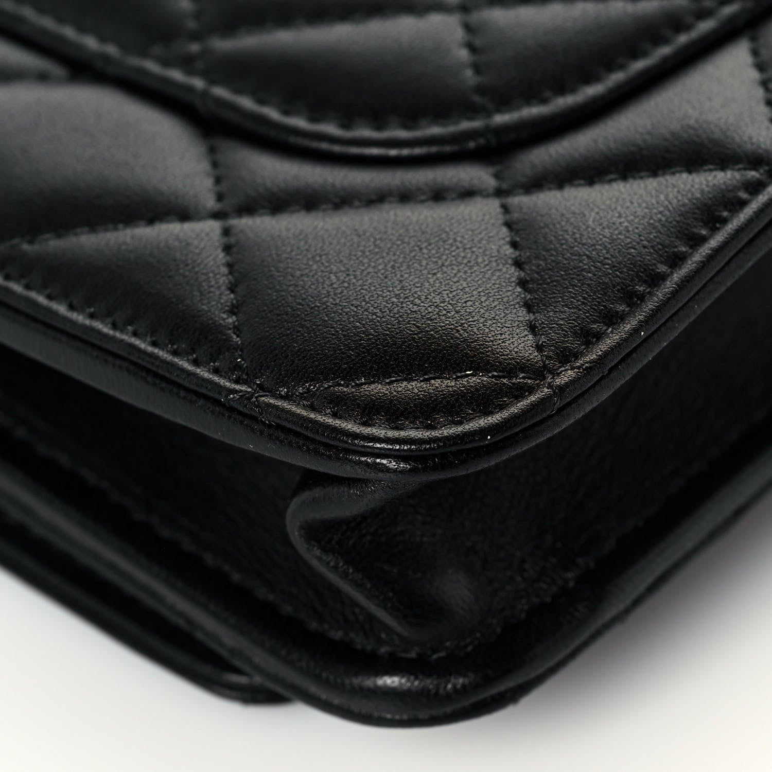 Chanel Lambskin Quilted Pearl Wallet On Chain WOC Black 12 of 15